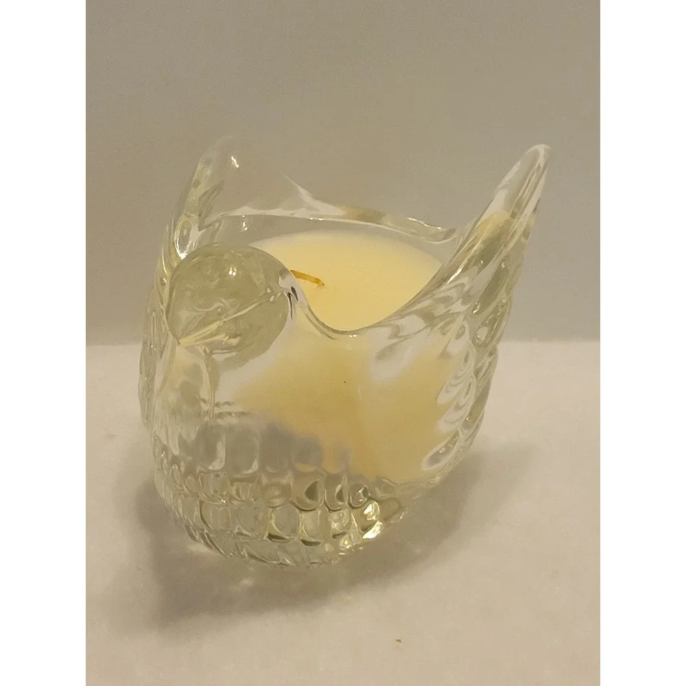 VTG Avon Candle Holder Dove In Flight Meadow Morn 1970s Collectible Glass w/ Box